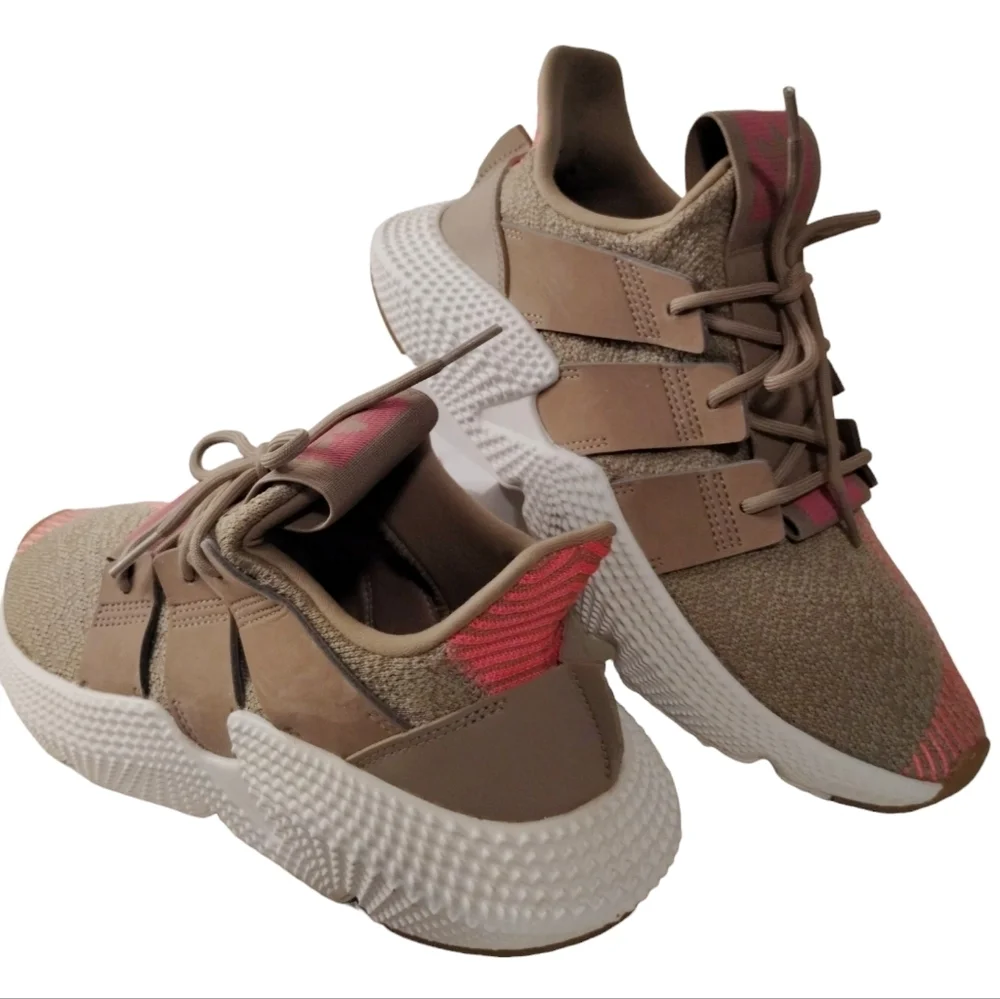 Adidas PROPHERE Athletic‎ Gym Run Men 7 /Women 8.5 Khaki/Pink Chunky Platform